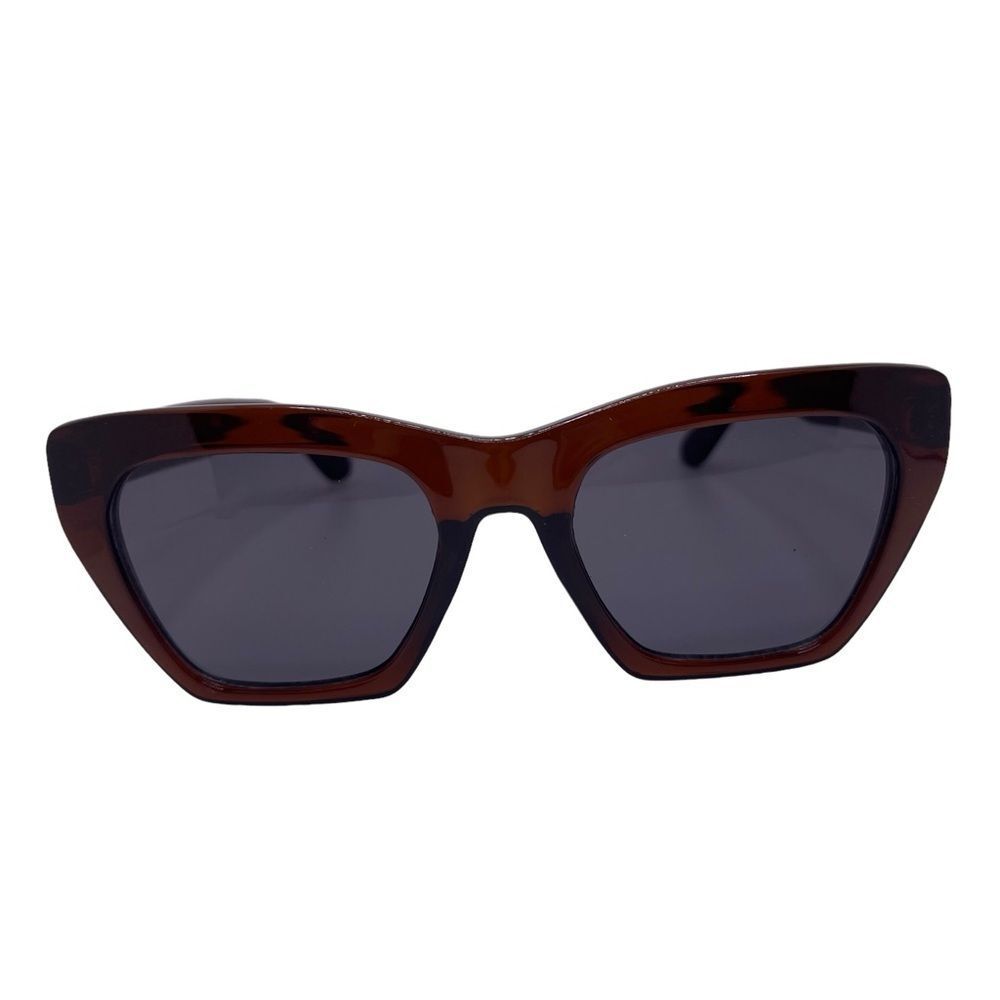 Brown Geometric Frame Sunglasses